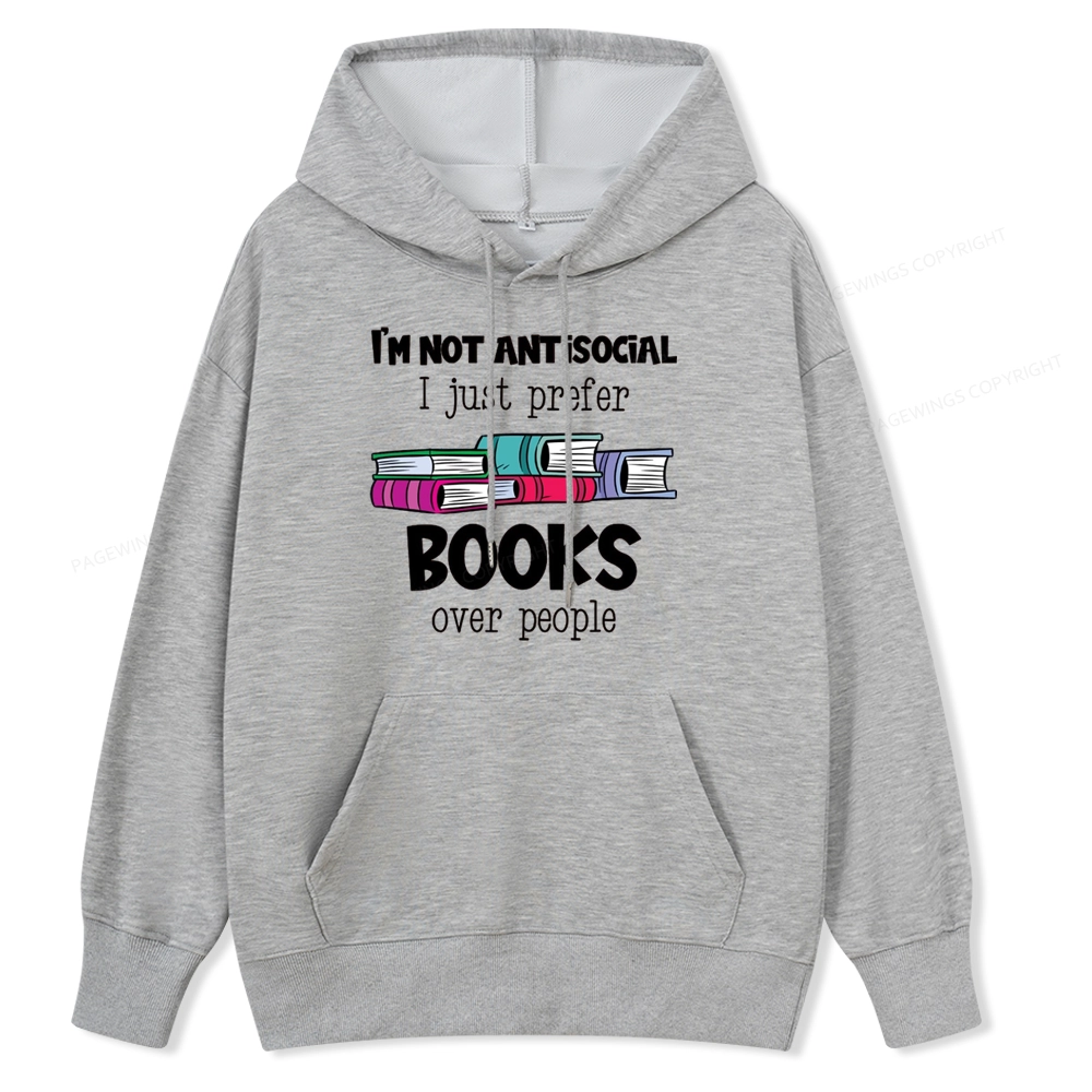 Pagewings Not Antisocial I Just Prefer Books Unisex Classic Hoodie