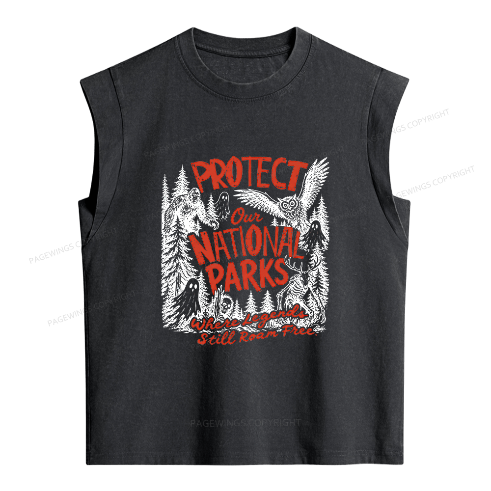 Pagewings Protect National Parks Women's Washed Tank Top