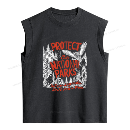 Pagewings Protect National Parks Women's Washed Tank Top