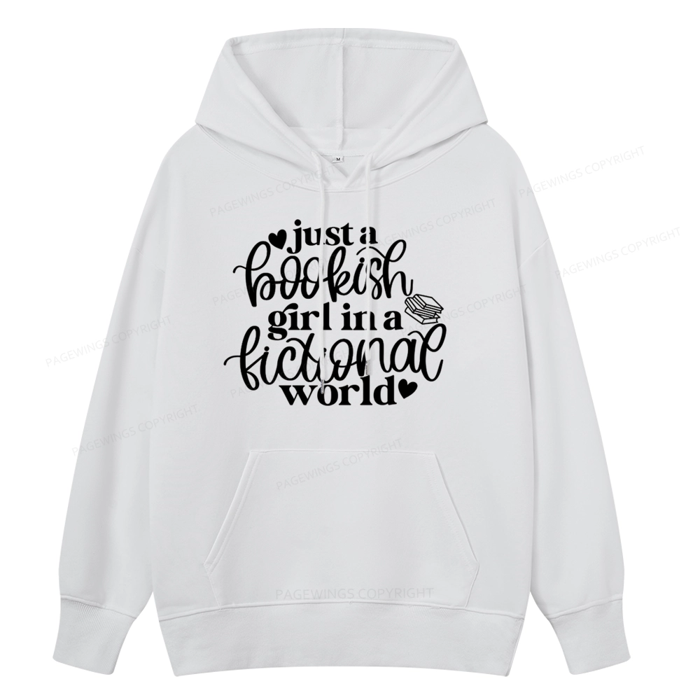 Pagewings Just A Bookish Girl In A Fictional World Unisex Classic Hoodie