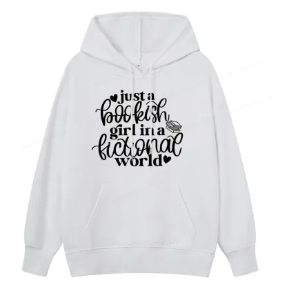 Pagewings Just A Bookish Girl In A Fictional World Unisex Classic Hoodie