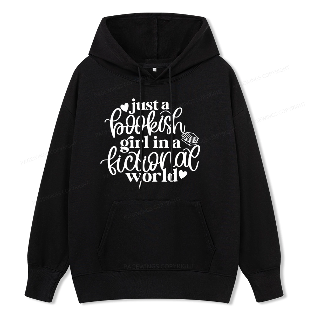 Pagewings Just A Bookish Girl In A Fictional World Unisex Classic Hoodie