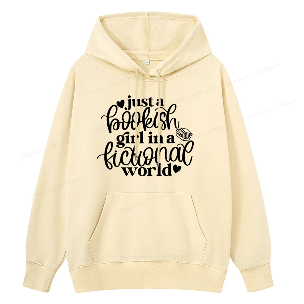 Pagewings Just A Bookish Girl In A Fictional World Unisex Classic Hoodie