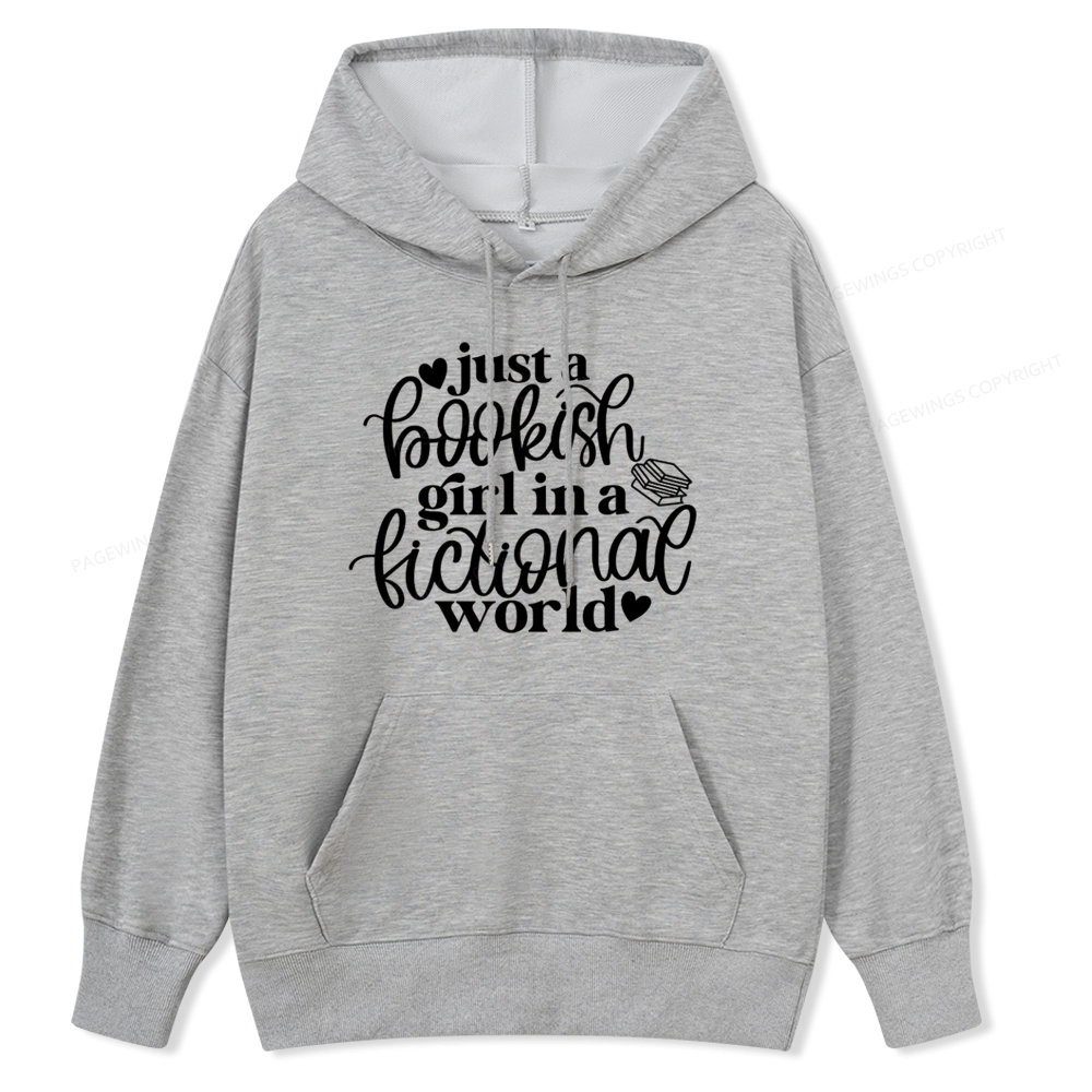 Pagewings Just A Bookish Girl In A Fictional World Unisex Classic Hoodie