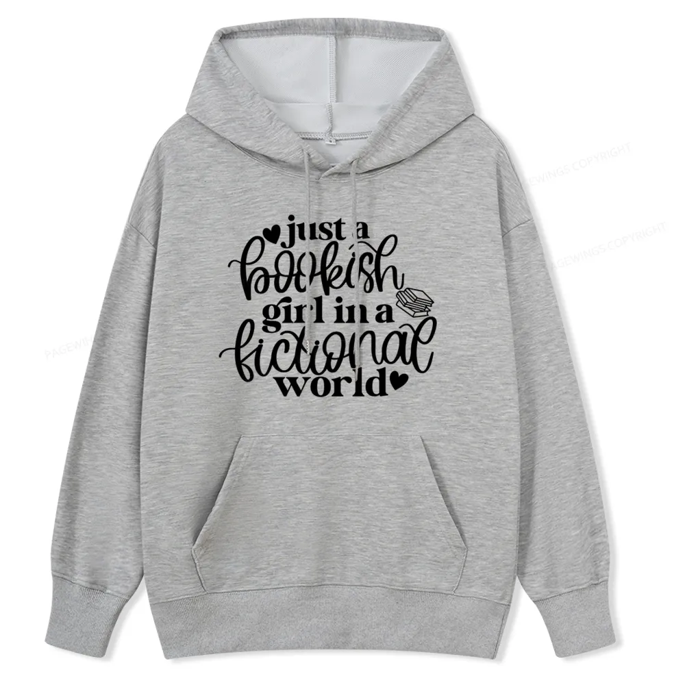 Pagewings Just A Bookish Girl In A Fictional World Unisex Classic Hoodie