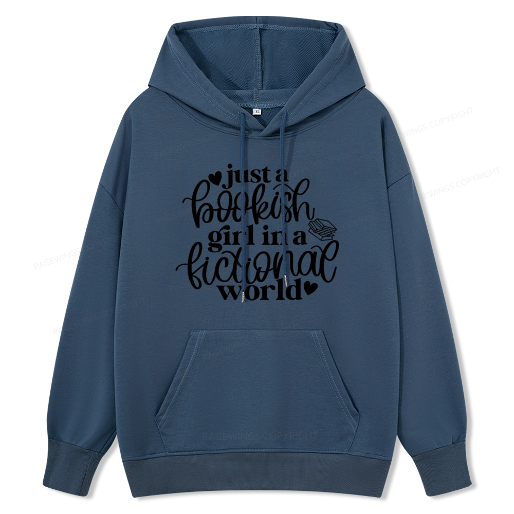 Pagewings Just A Bookish Girl In A Fictional World Unisex Classic Hoodie