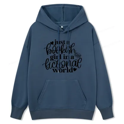 Pagewings Just A Bookish Girl In A Fictional World Unisex Classic Hoodie