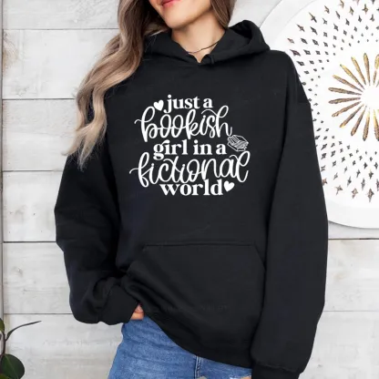 Pagewings Just A Bookish Girl In A Fictional World Unisex Classic Hoodie