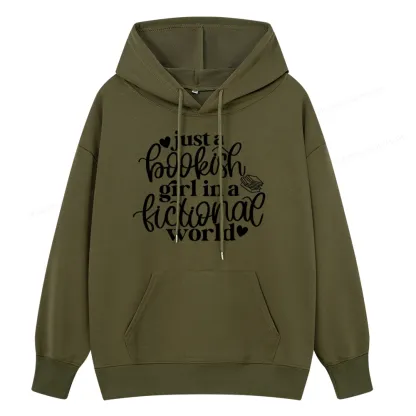 Pagewings Just A Bookish Girl In A Fictional World Unisex Classic Hoodie