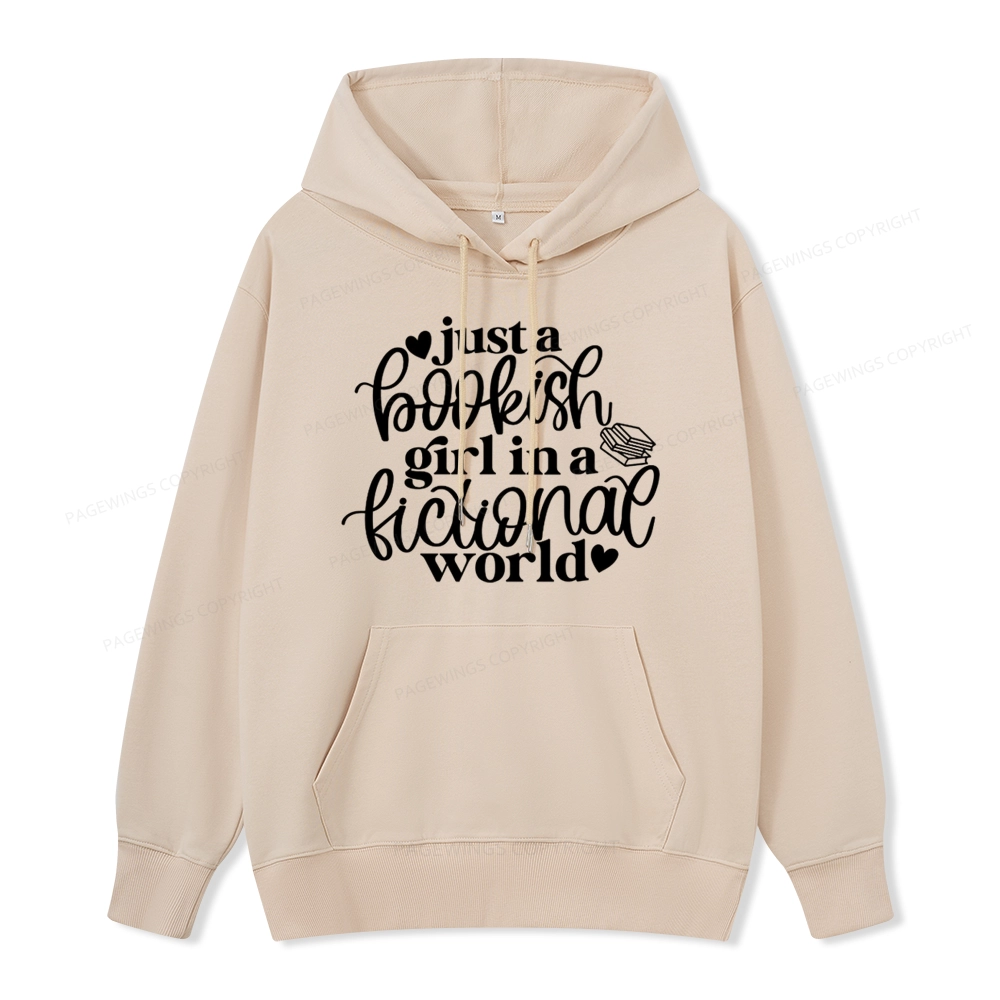 Pagewings Just A Bookish Girl In A Fictional World Unisex Classic Hoodie