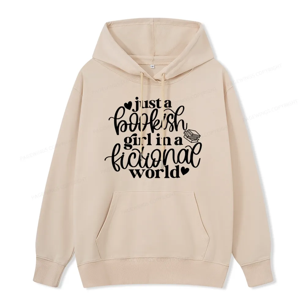 Pagewings Just A Bookish Girl In A Fictional World Unisex Classic Hoodie