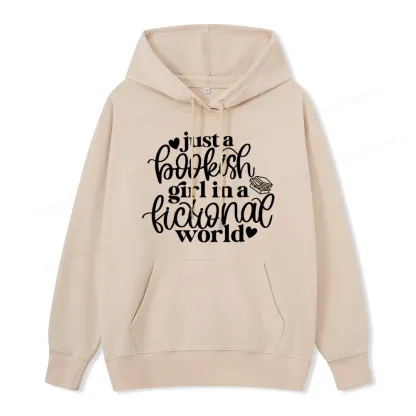 Pagewings Just A Bookish Girl In A Fictional World Unisex Classic Hoodie