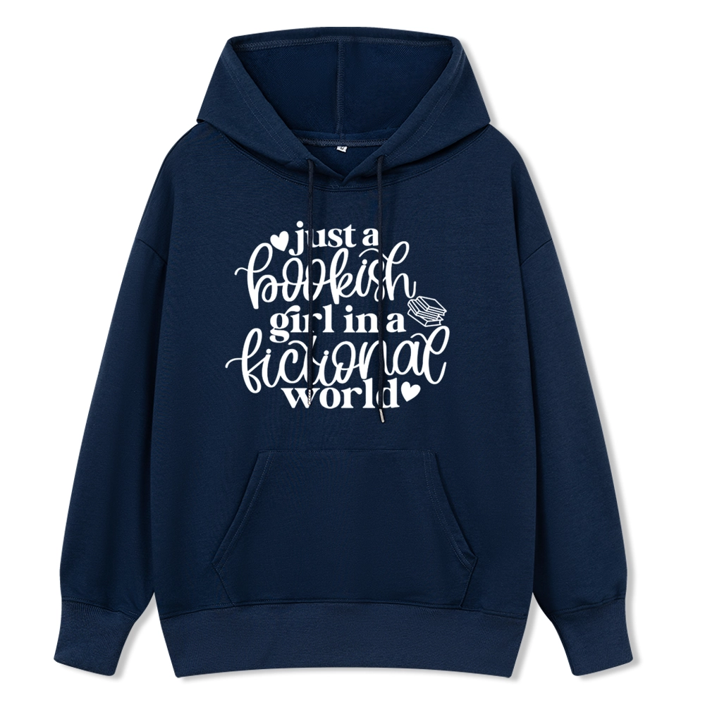 Pagewings Just A Bookish Girl In A Fictional World Unisex Classic Hoodie