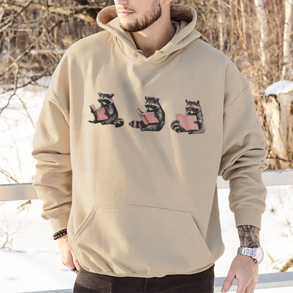 Pagewings Funny Raccoon Bookish Gift Unisex Classic Hoodie