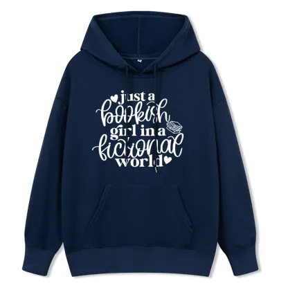 Pagewings Just A Bookish Girl In A Fictional World Unisex Classic Hoodie