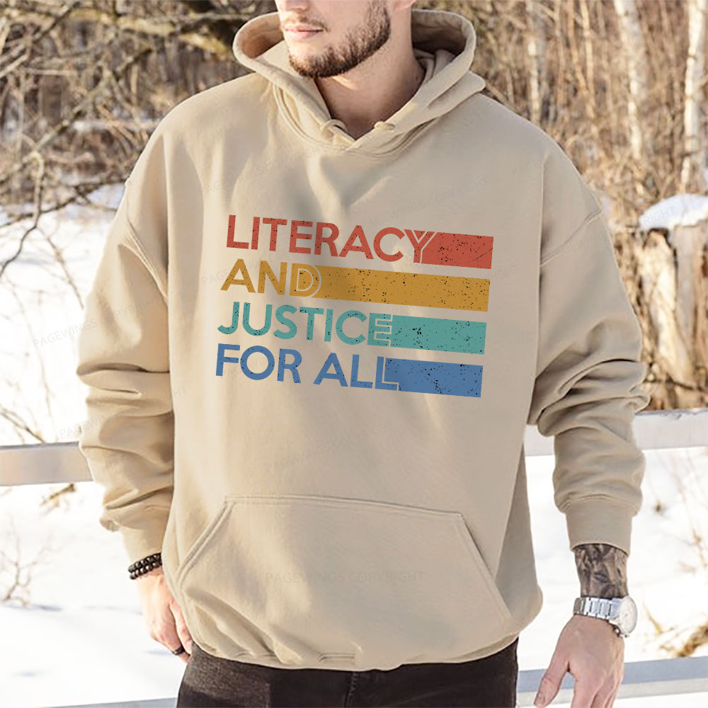 Pagewing Literacy and Justice For All Unisex Classic Hoodie