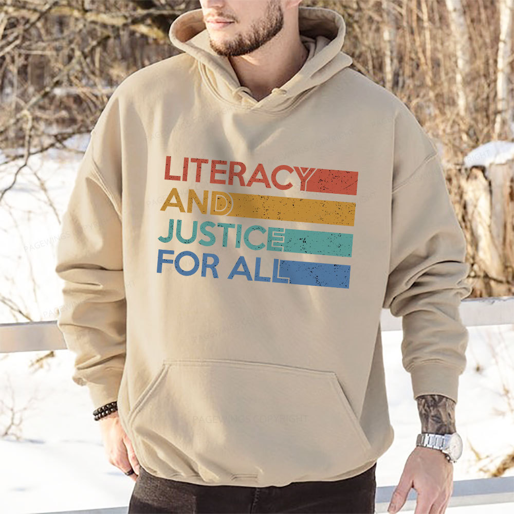 Pagewing Literacy and Justice For All Unisex Classic Hoodie