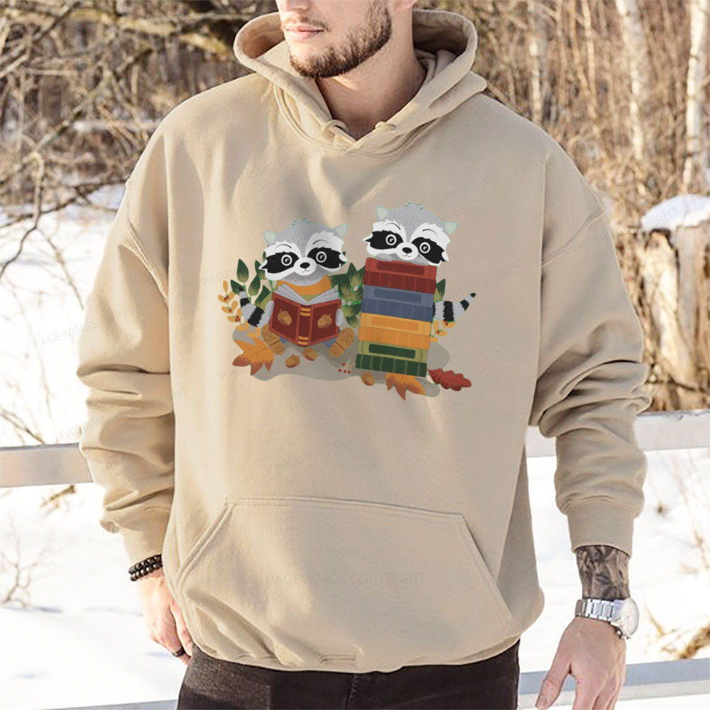 Pagewings Two Raccoons with Books Unisex Classic Hoodie