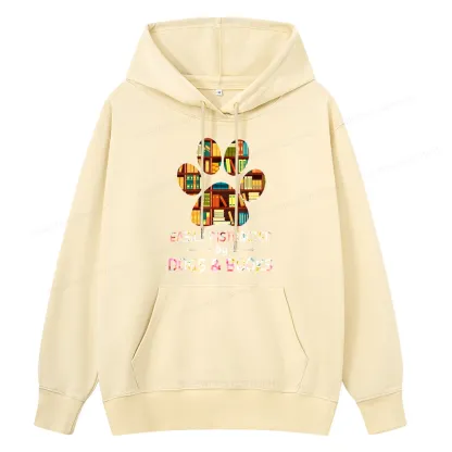 Pagewings Easily Distracted By Dogs And Books Unisex Classic Hoodie