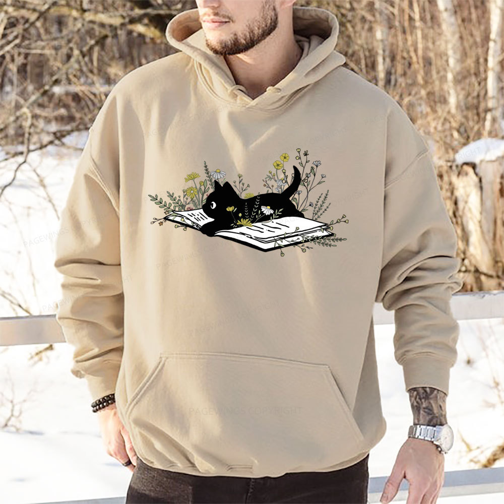 Pagewings Cute Book Cat Unisex Classic Hoodie