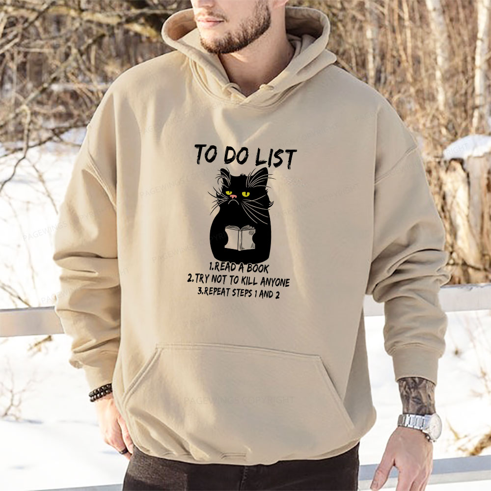 Pagewings Black Cat To Do List Unisex Classic Hoodie
