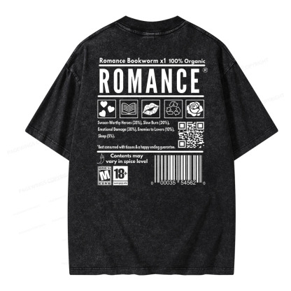 Pagewings Romance Bookworm Unisex Washed T-shirt