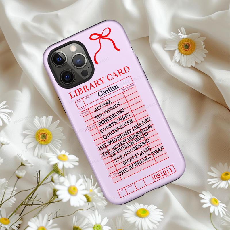 Pagewings Personalized Library Card Book Shelf Phone Case