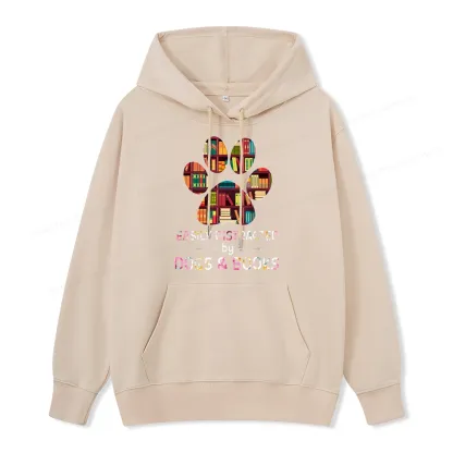 Pagewings Easily Distracted By Dogs And Books Unisex Classic Hoodie