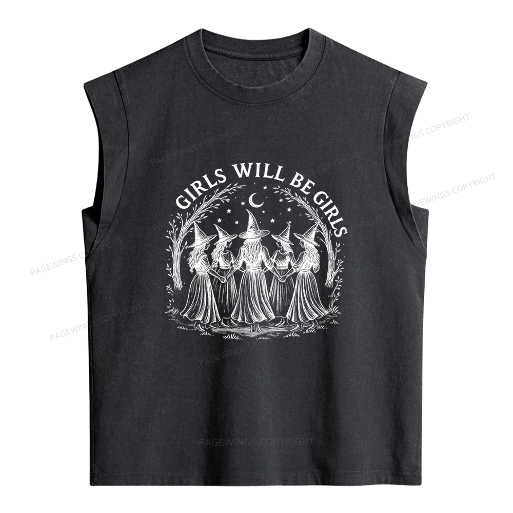 Pagewings Girls Will Be Girls Women's Washed Tank Top