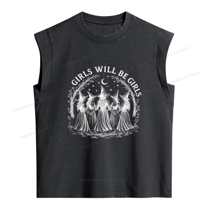 Pagewings Girls Will Be Girls Women's Washed Tank Top