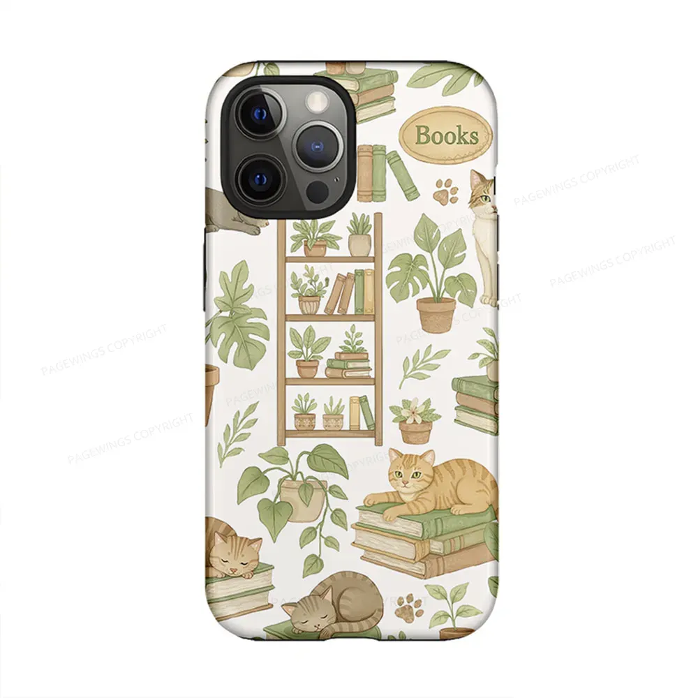 Pagewings Cats And Books Phone Case