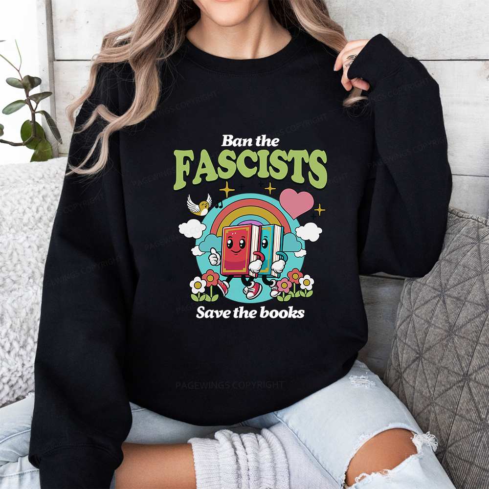 Pagewings Ban the Fascists Save the Books Unisex Classic Sweatshirt