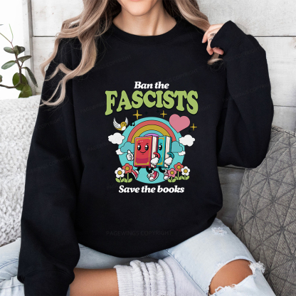 Pagewings Ban the Fascists Save the Books Unisex Classic Sweatshirt
