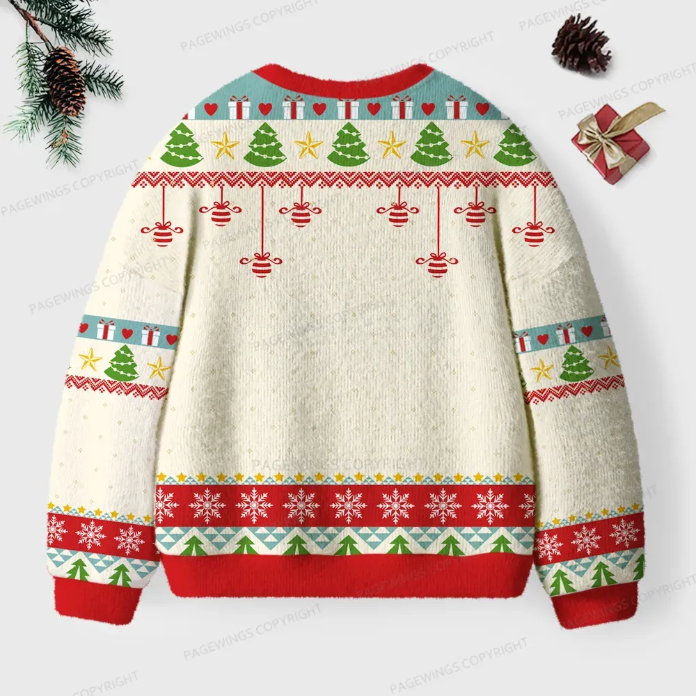 Pagewings Christmas Book Tree Unisex Ugly Knit Sweatshirt