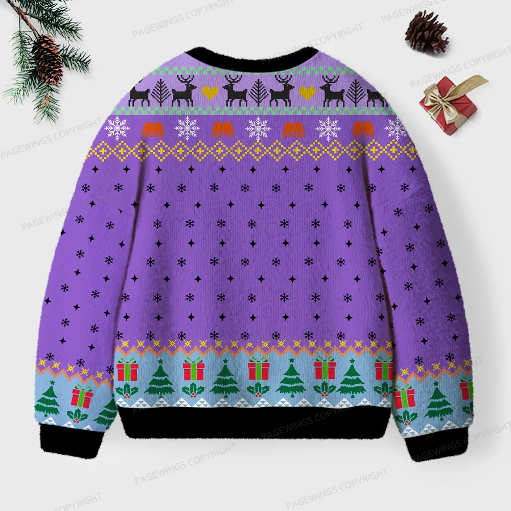 Pagewings Cool Kids Read Books Unisex Ugly Knit Sweatshirt