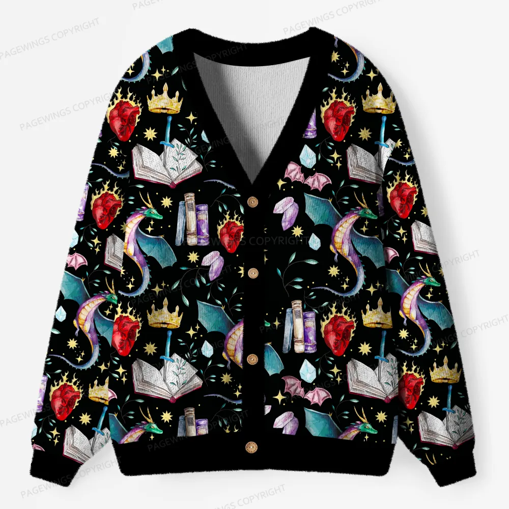 Pagewings Fantasy Reader Unisex Ugly Cardigan Sweaters
