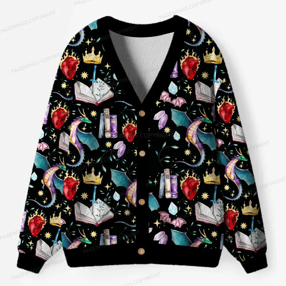 Pagewings Fantasy Reader Unisex Ugly Cardigan Sweaters