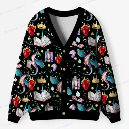 Pagewings Fantasy Reader Unisex Ugly Cardigan Sweaters