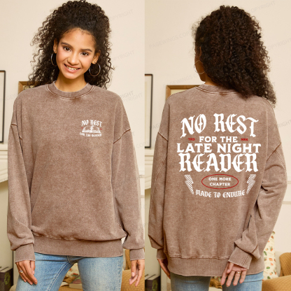 Pagewings No Rest For The Late Night Reader Unisex Washed Sweatshirt