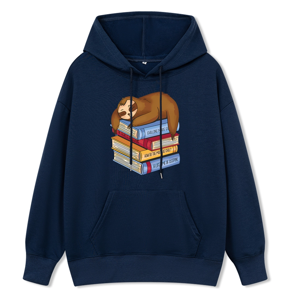 Pagewings Sloth And Book Unise Classic Hoodie