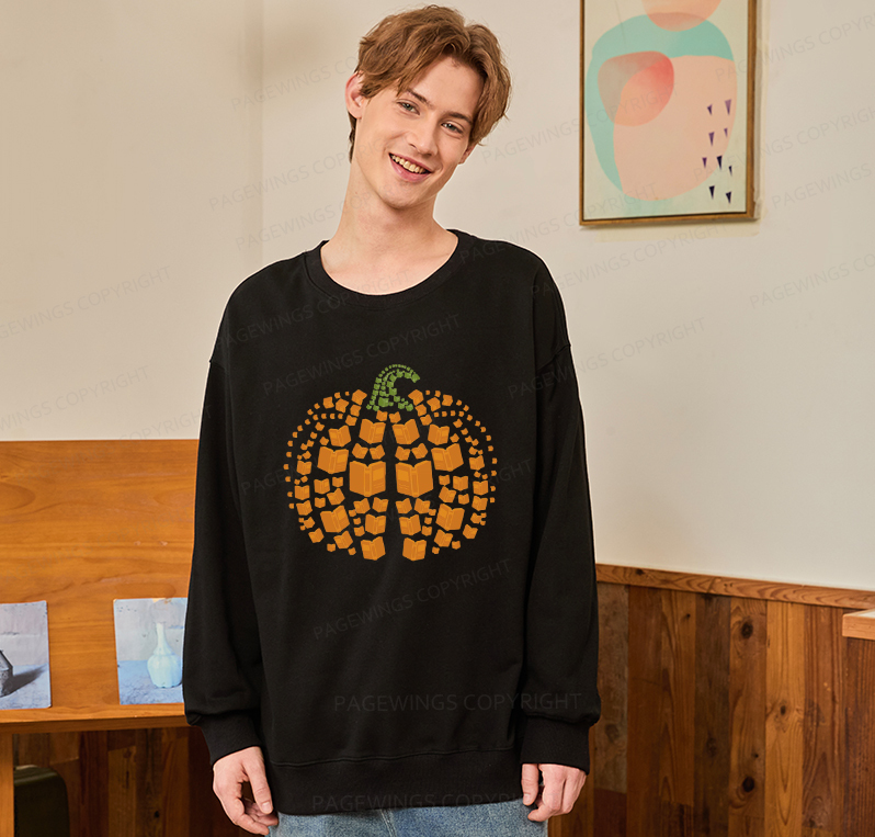 Pagewings Thanksgiving Book Pumpkin Unisex Classic Sweatshirt