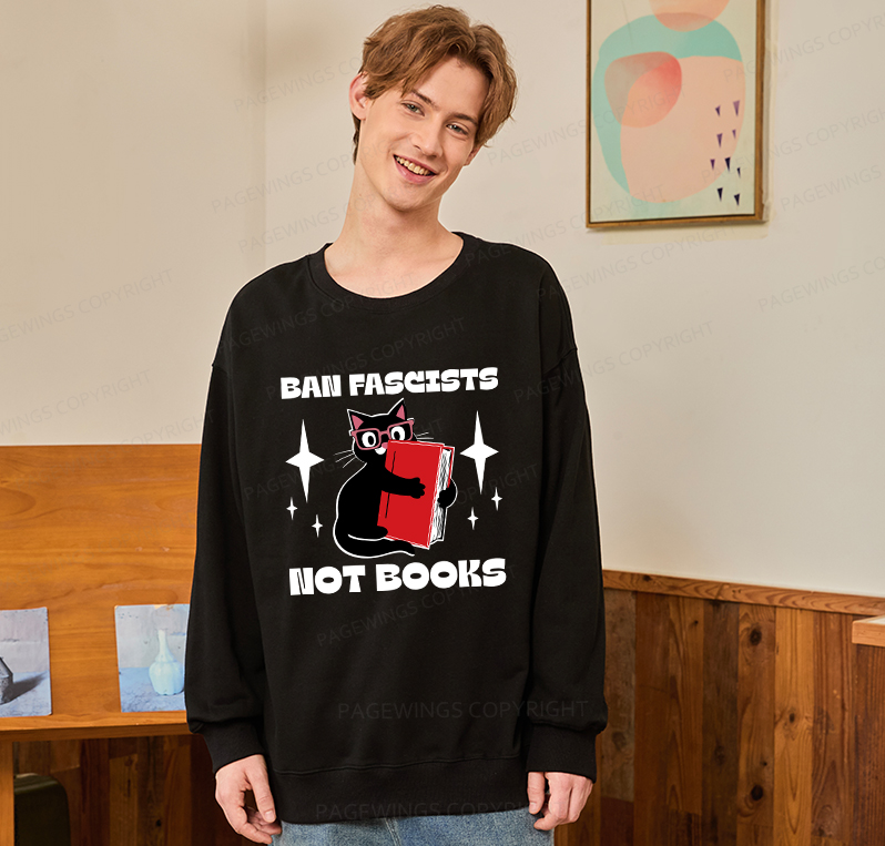 Pagewings Ban Fascists Not Books Unisex Classic Sweatshirt