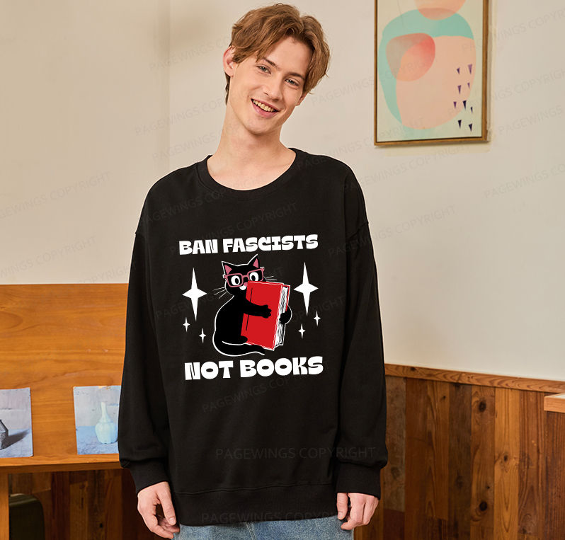 Pagewings Ban Fascists Not Books Unisex Classic Sweatshirt