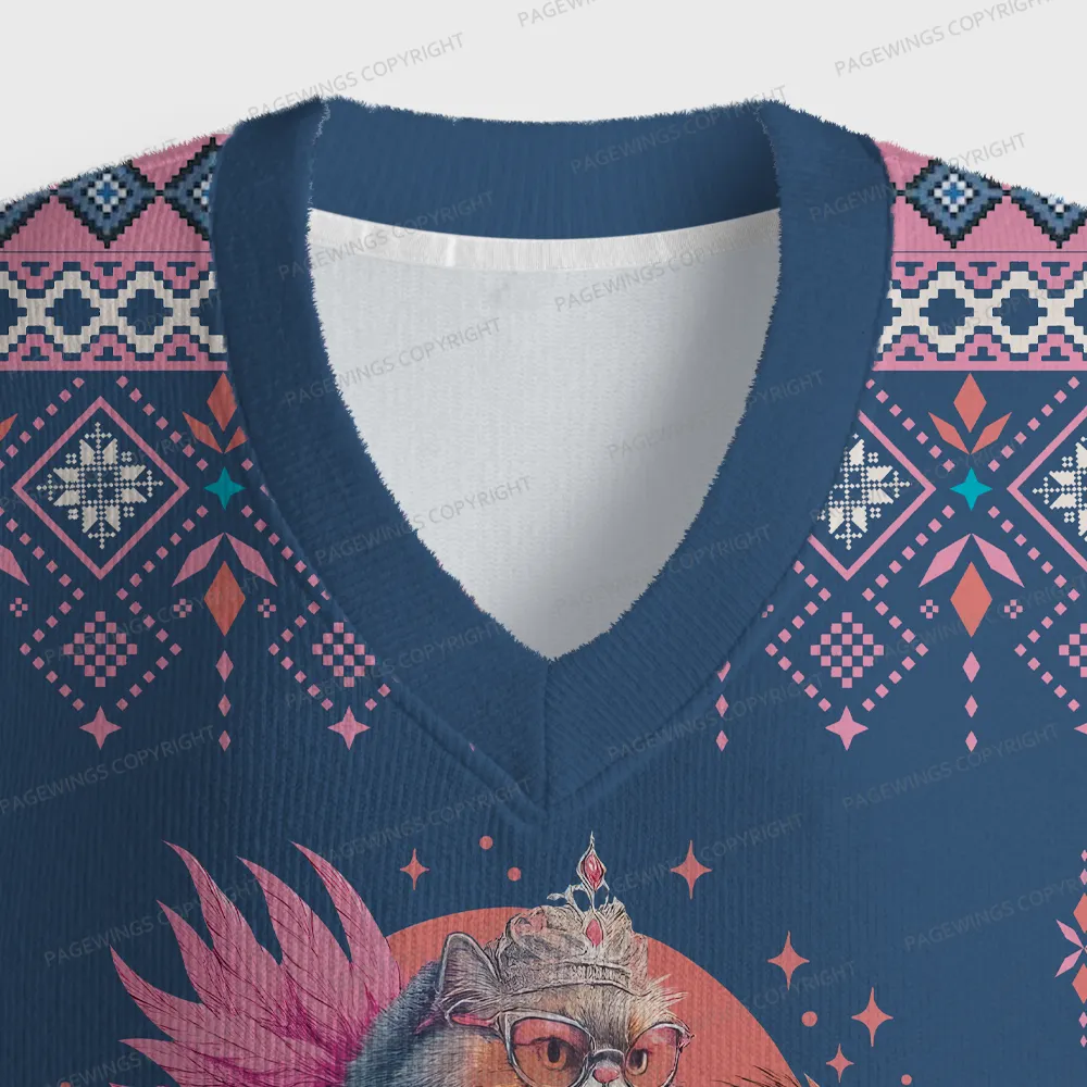 Pagewings God Dammit Donut Unisex V-Neck Ugly Knit Vest