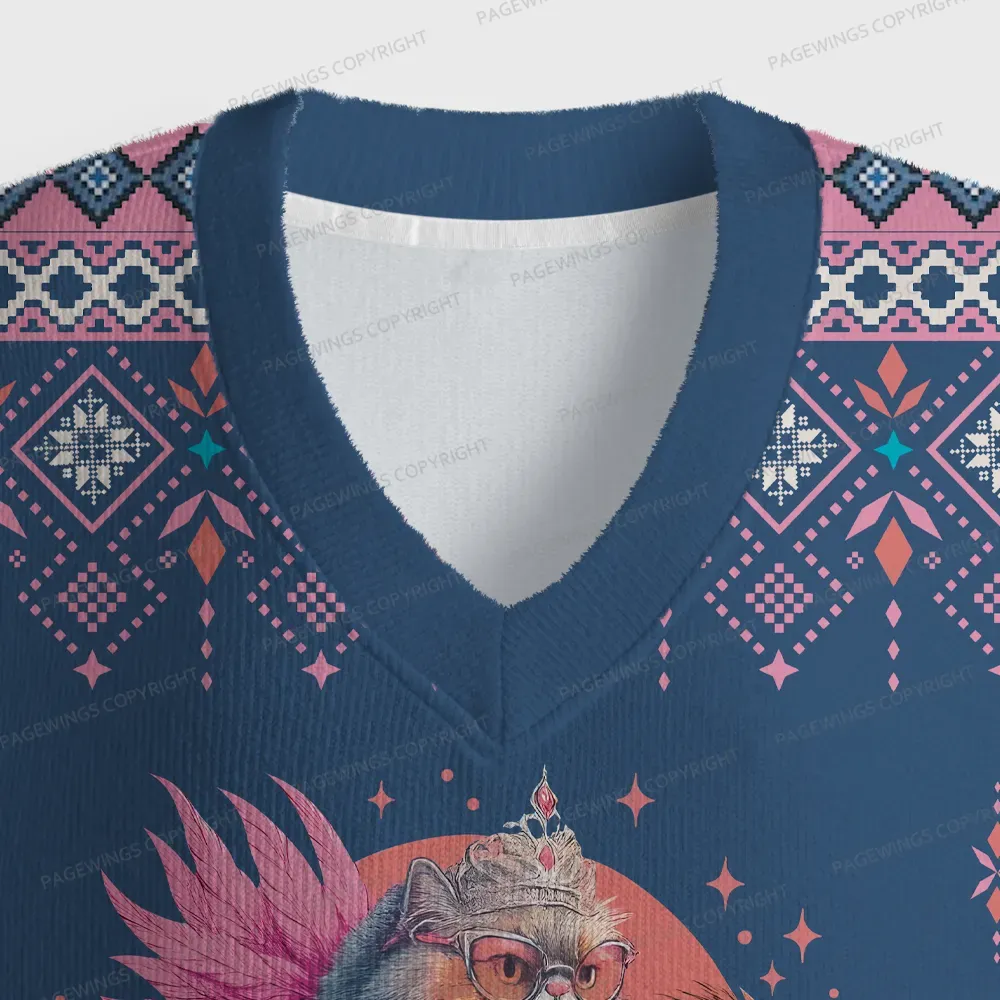 Pagewings God Dammit Donut Unisex V-Neck Ugly Knit Vest