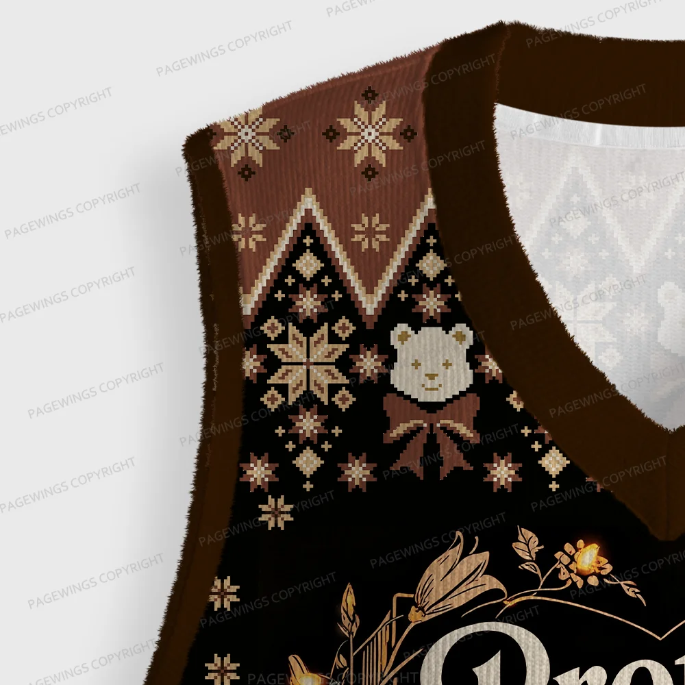 Pagewings Protect Public Education Unisex V-Neck Ugly Knit Vest