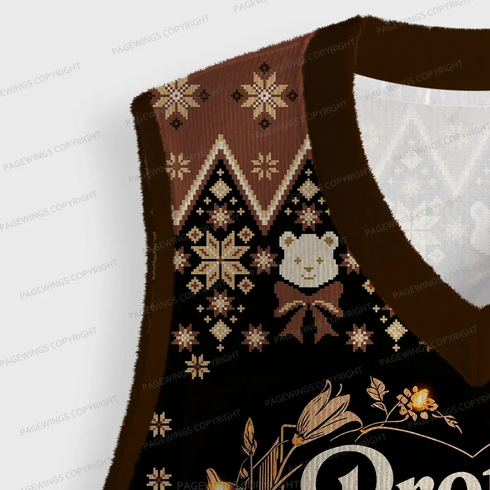 Pagewings Protect Public Education Unisex V-Neck Ugly Knit Vest