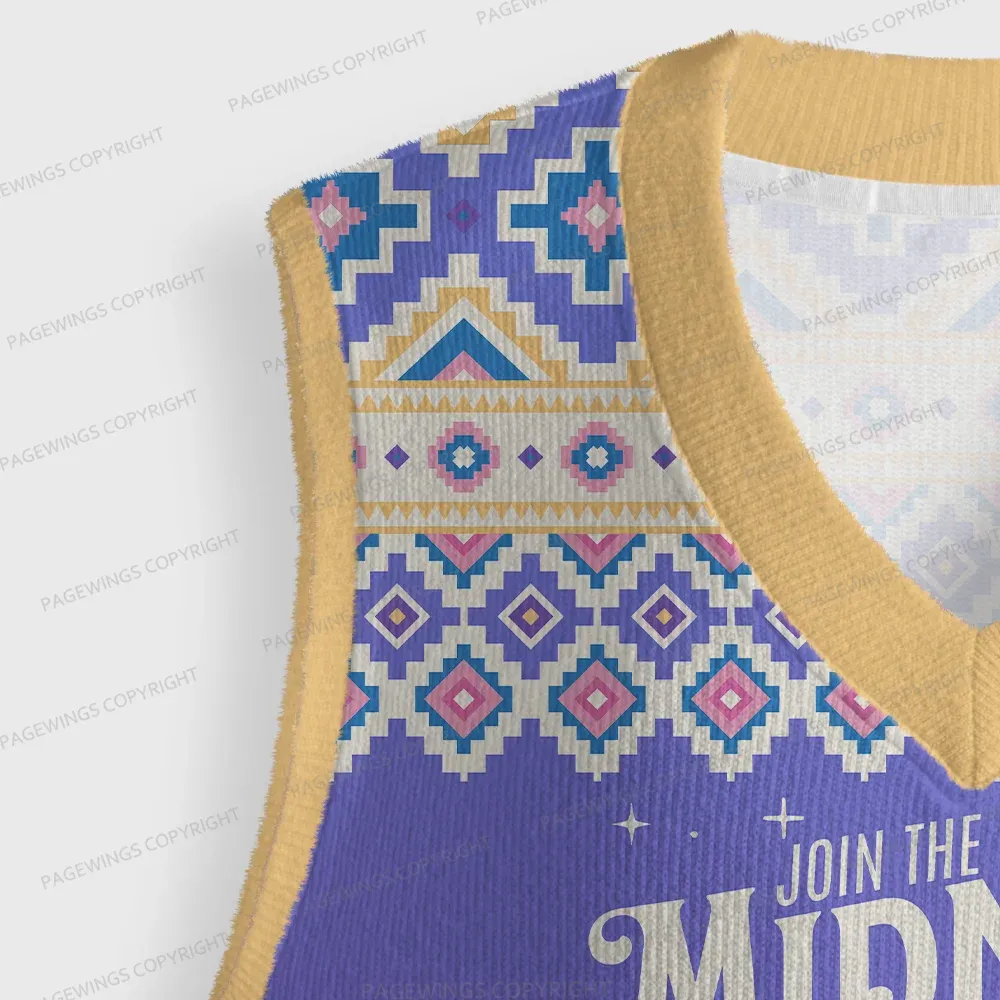 Pagewings Join The Midnight Readers Society Unisex V-Neck Ugly Knit Vest