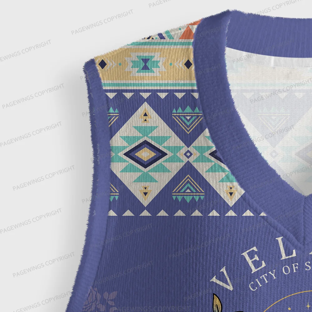 Pagewings Velaris City Of Starlight Unisex V-Neck Ugly Knit Vest