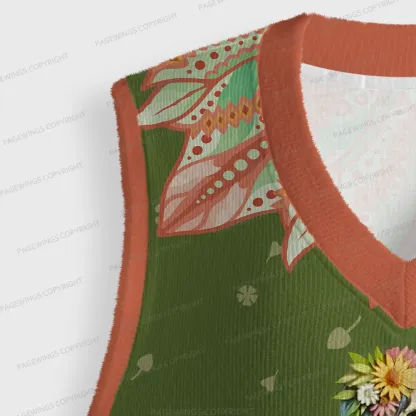 Pagewings Skeleton Reading Unisex V-Neck Ugly Knit Vest